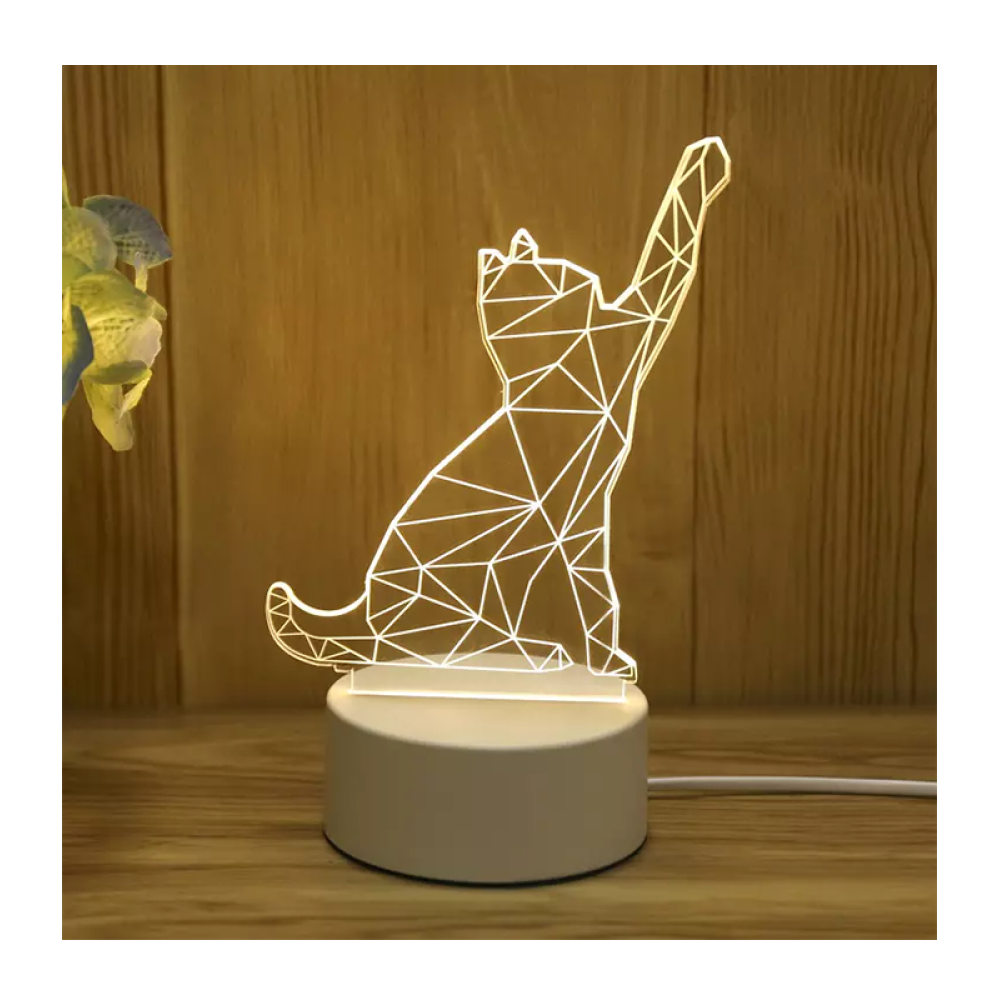 3D Lampa "Kaķis", 3 krāsas