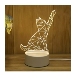 3D Lampa "Kaķis", 3 krāsas