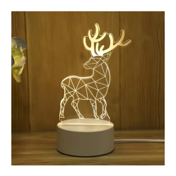 3D Lampa "Briedis", 3 krāsas