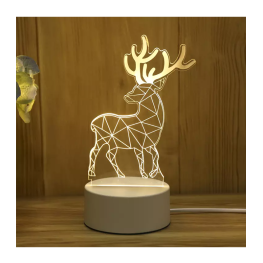 3D Lampa "Briedis", 3 krāsas