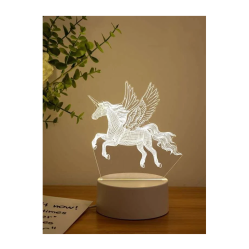 3D Lampa "Vienradzis", 3 krāsas