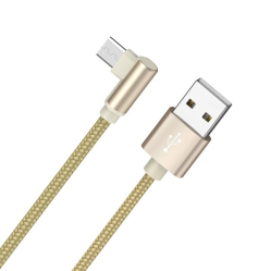 Kabelis Borofone BX26 Express - USB to Micro USB - angled 2,4A 1 metrs, zelta