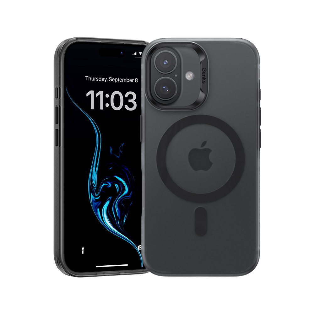 Benks Magnetic Lucid Armor maciņš melns, iPhone 16