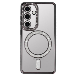 Bling Magsafe maciņš melns, Samsung Galaxy S24 Ultra