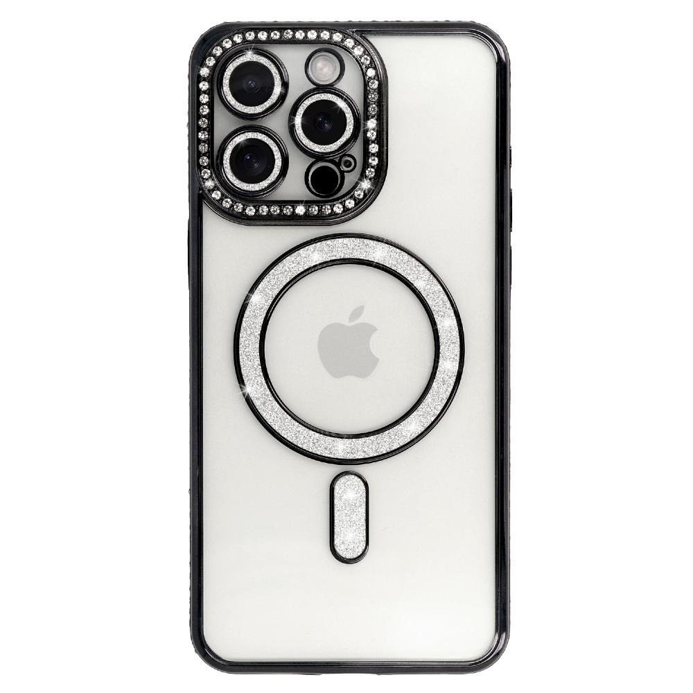 Bling Magsafe maciņš melns, iPhone 16 Pro Max