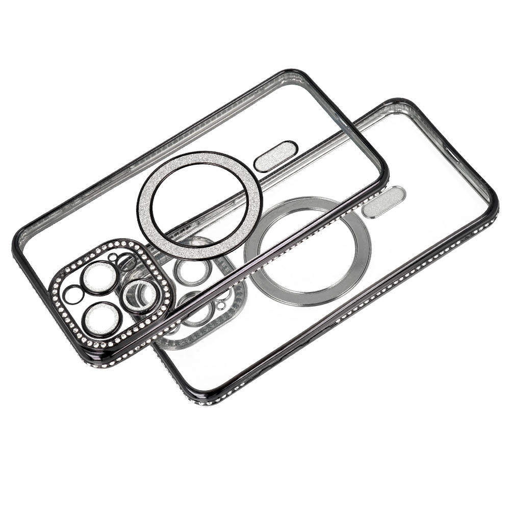 Bling Magsafe maciņš melns, iPhone 16 Pro Max