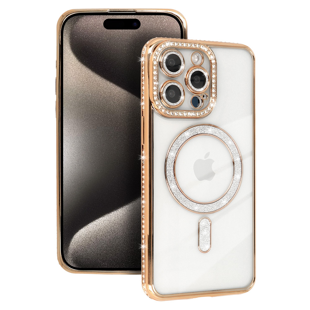 Bling Magsafe maciņš zelta, iPhone 16