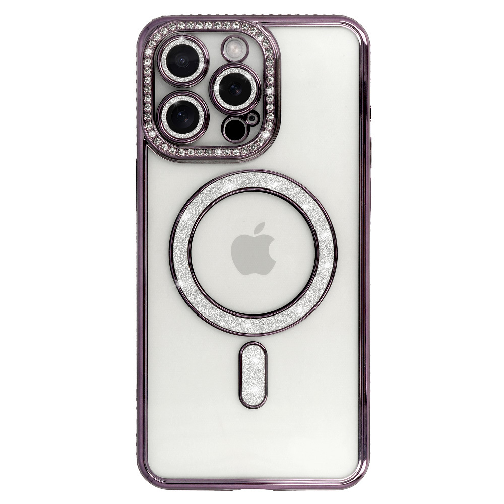 Bling Magsafe maciņš violets, iPhone 15 Pro