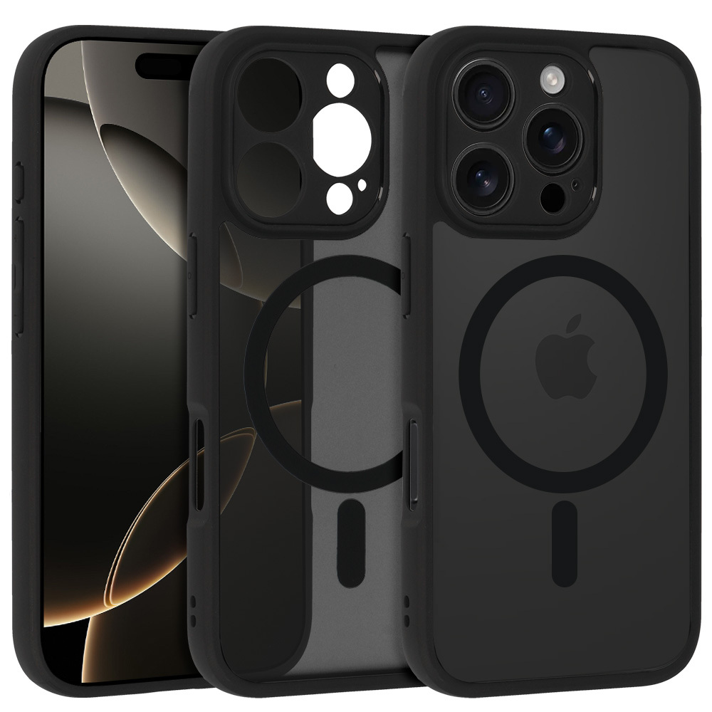 Full Matte Mag maciņš melns, iPhone 16