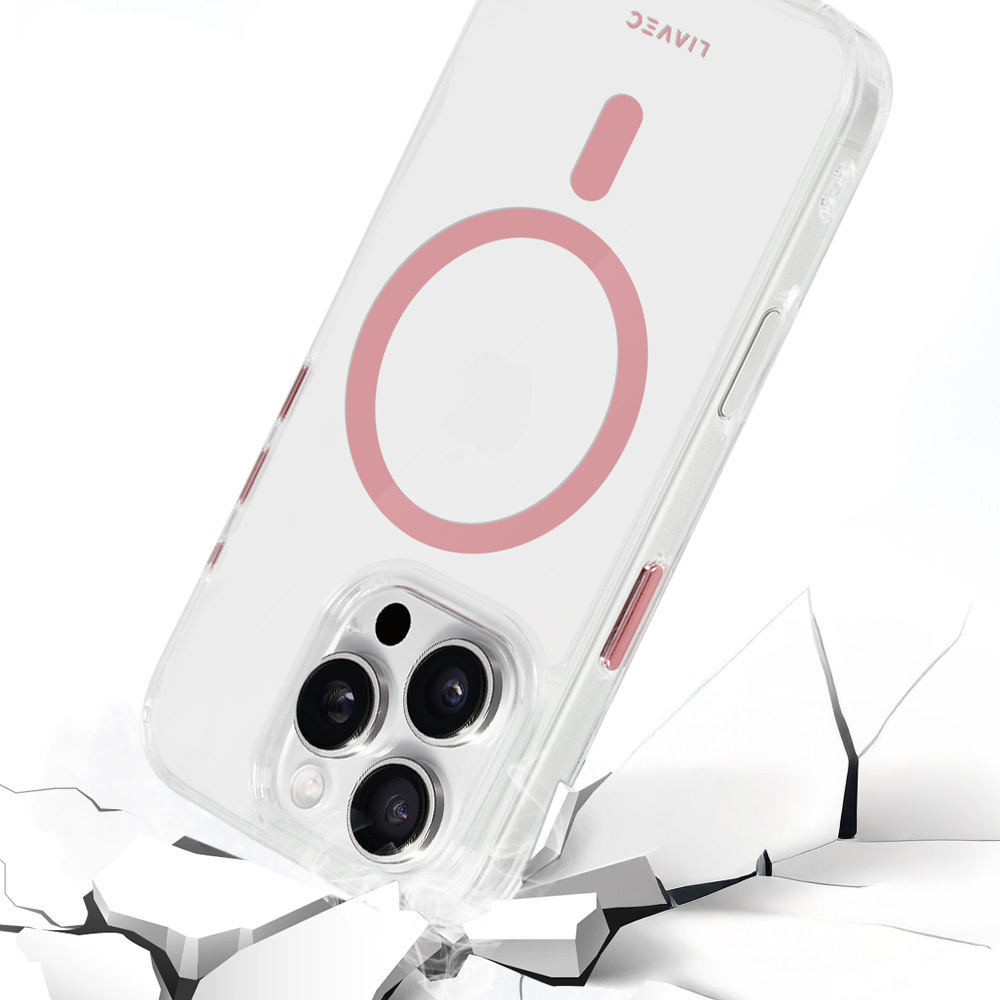 Liavec Glossy Magsafe Clear maciņš rozā, iPhone 16 Pro