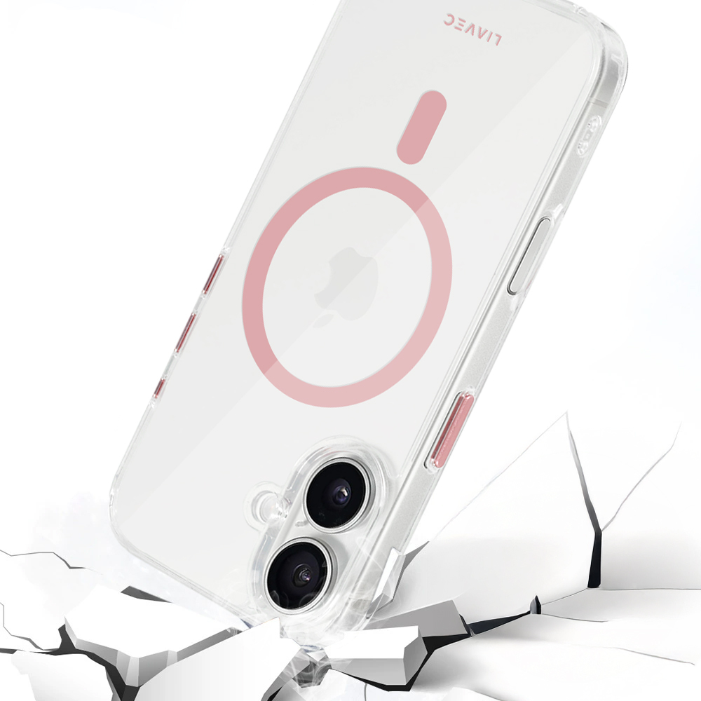 Liavec Glossy Magsafe Clear maciņš rozā, iPhone 16 