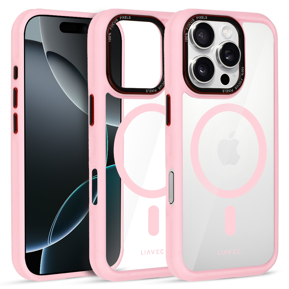 Liavec Hybrid Magsafe Clear maciņš gaiši rozā, iPhone 16 Pro Max