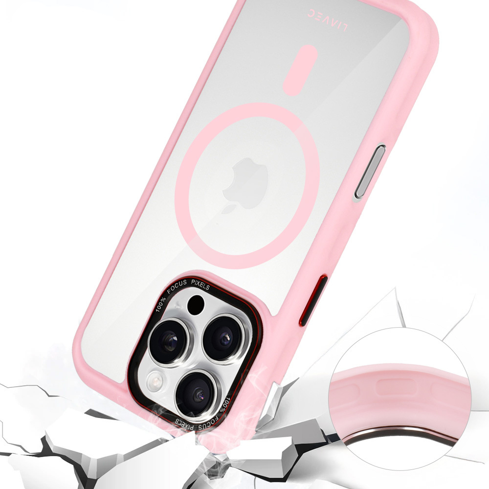 Liavec Hybrid Magsafe Clear maciņš gaiši rozā, iPhone 16 Pro Max