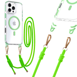 Tel Protect Strap Clear maciņš zaļš, iPhone 16 Pro Max