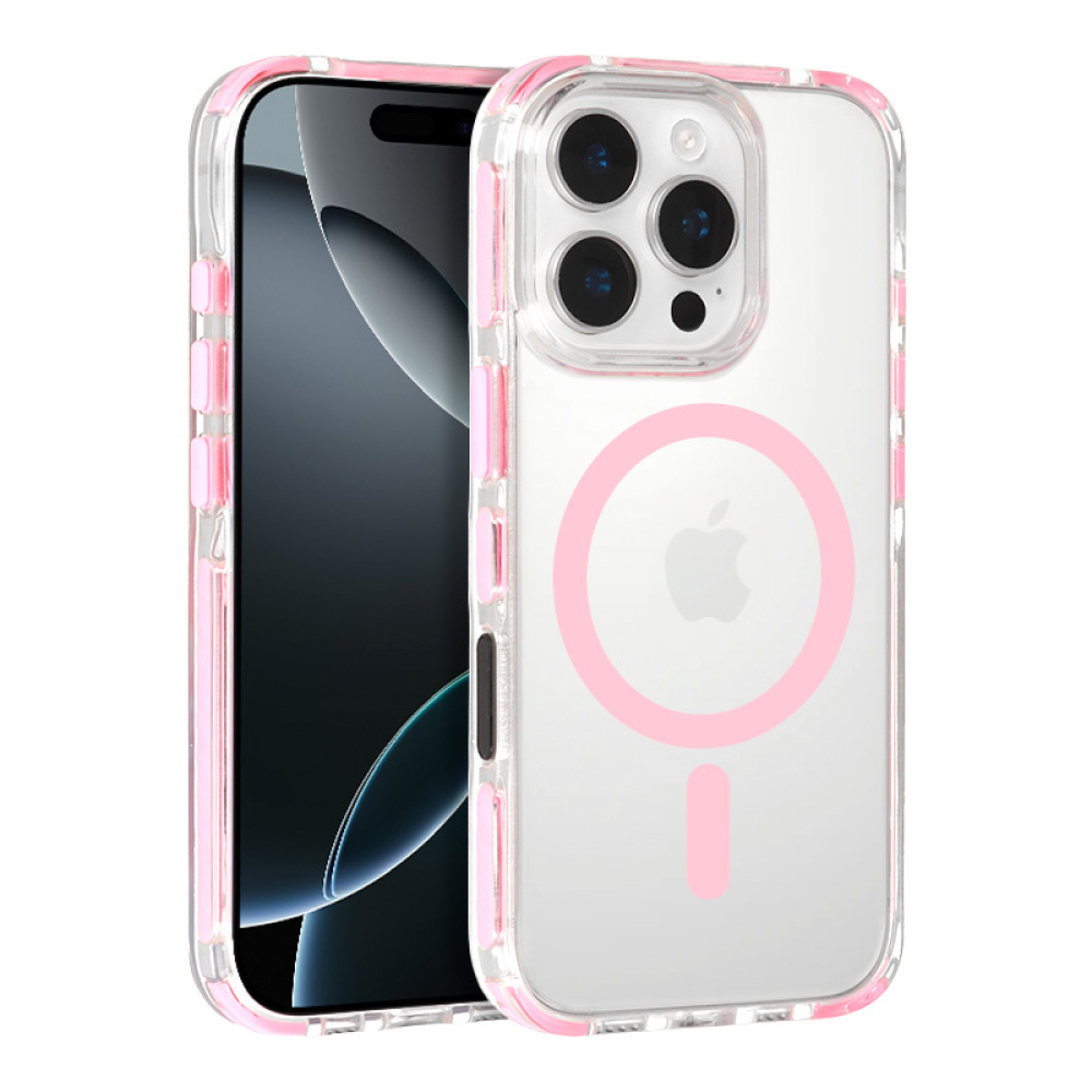 Tel Protect Strap Clear maciņš rozā, iPhone 16 