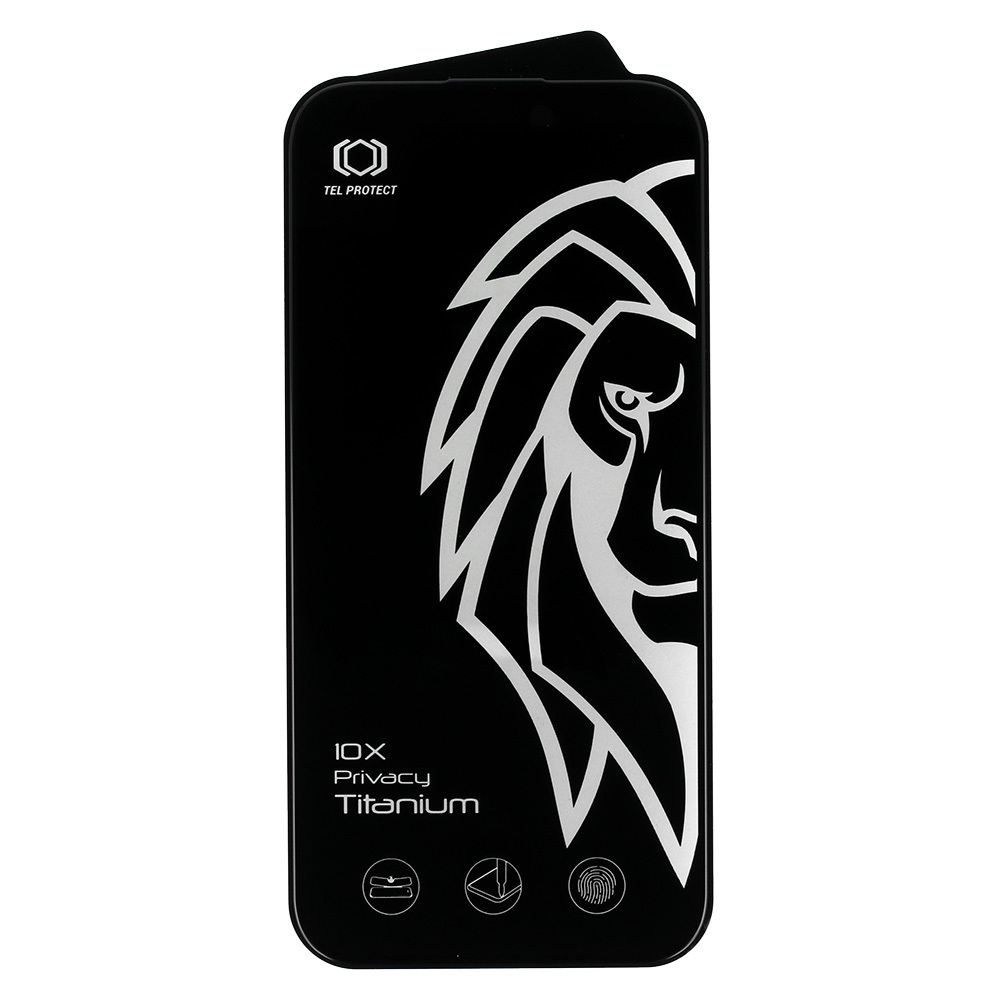 Aizsargstikls 10X Privacy Titanium, iPhone 15 Pro Max 