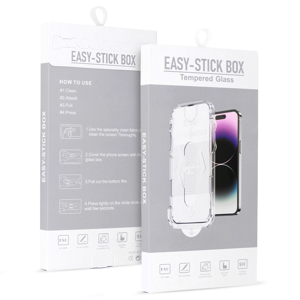 Aizsargstikls Full Glue Easy-Stick Box, iPhone 16 Plus