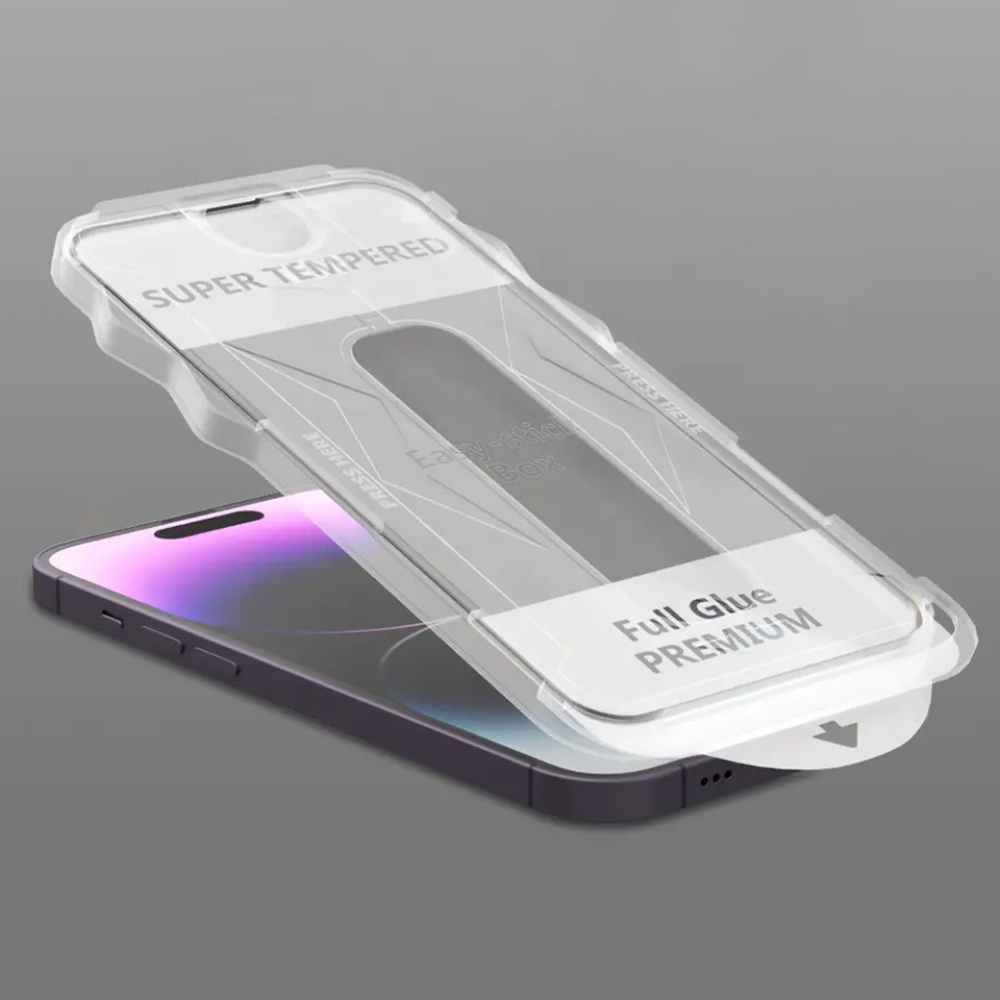 Aizsargstikls Full Glue Easy-Stick Box, iPhone 16 Plus