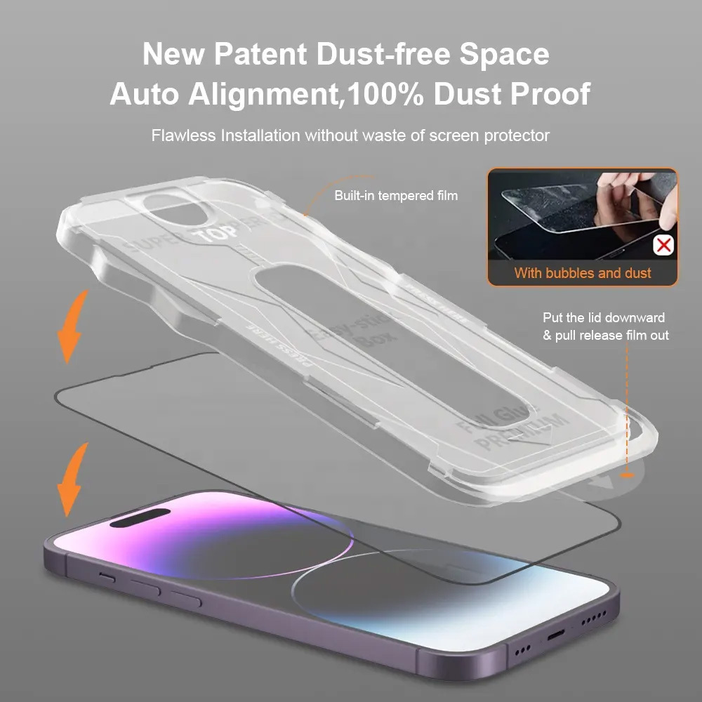Aizsargstikls Full Glue Easy-Stick Box, iPhone 16 Plus