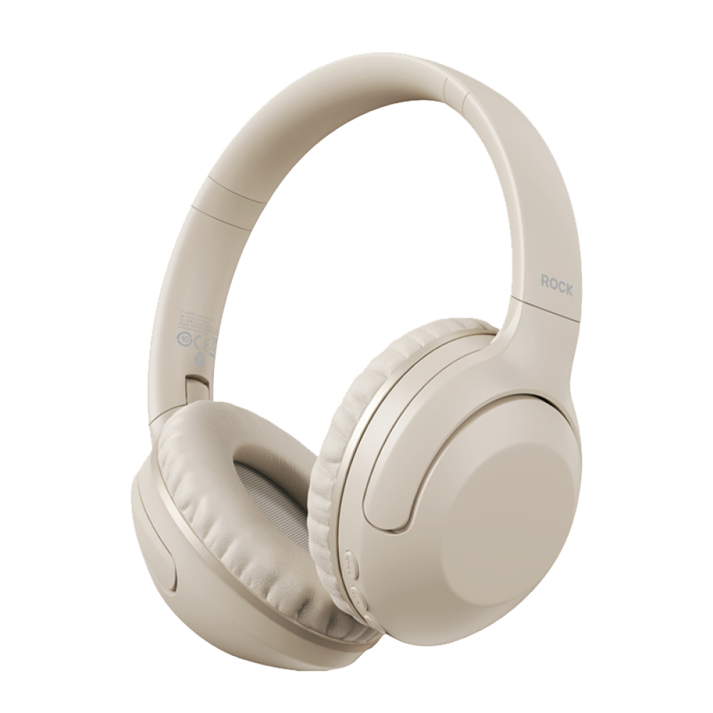  Austiņas Rock O3 ANC Bluetooth, bēša krāsā