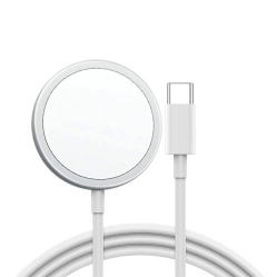 Bezvadu indukcijas lādētājs QI Fast Charge 15W Iphone 14/14 Pro/14 Plus/14 Pro Max/15/15 Plus/15 Pro/15 Pro Max/16/16 Plus/16 Pro/16 Pro Max – balts