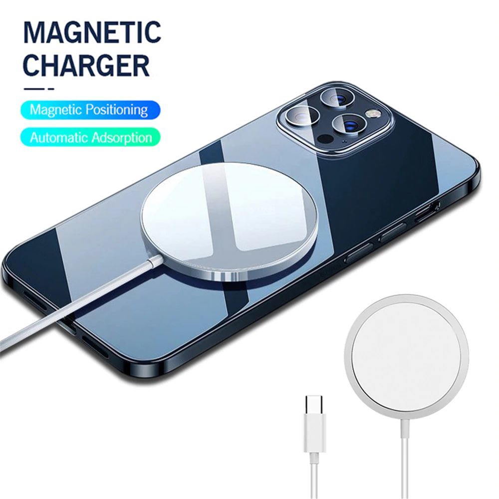 Bezvadu indukcijas lādētājs QI Fast Charge 15W Iphone 14/14 Pro/14 Plus/14 Pro Max/15/15 Plus/15 Pro/15 Pro Max/16/16 Plus/16 Pro/16 Pro Max – balts